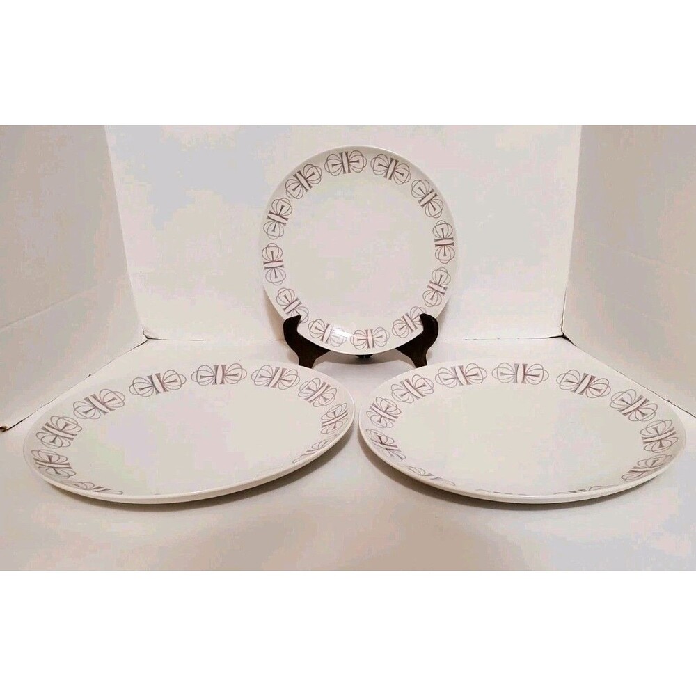 Franciscan Whitestone Dinner Lunch Plates Merry-Go-Round 3Pc Set Japan Vtg